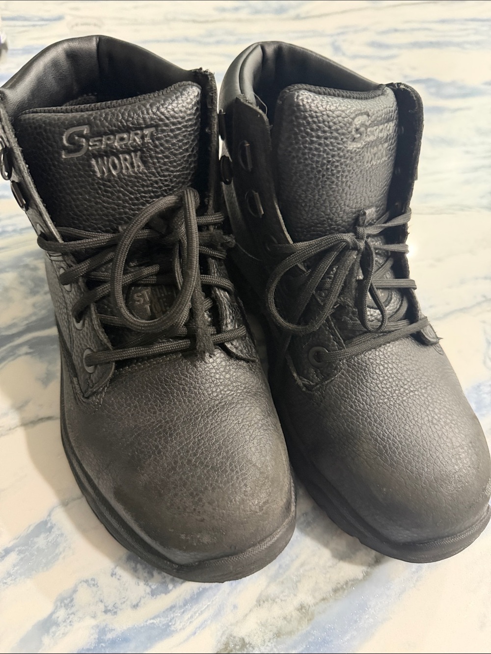Men's Black Lace-Up Work Boots